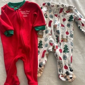 Christmas baby pajamas 0-3 months
